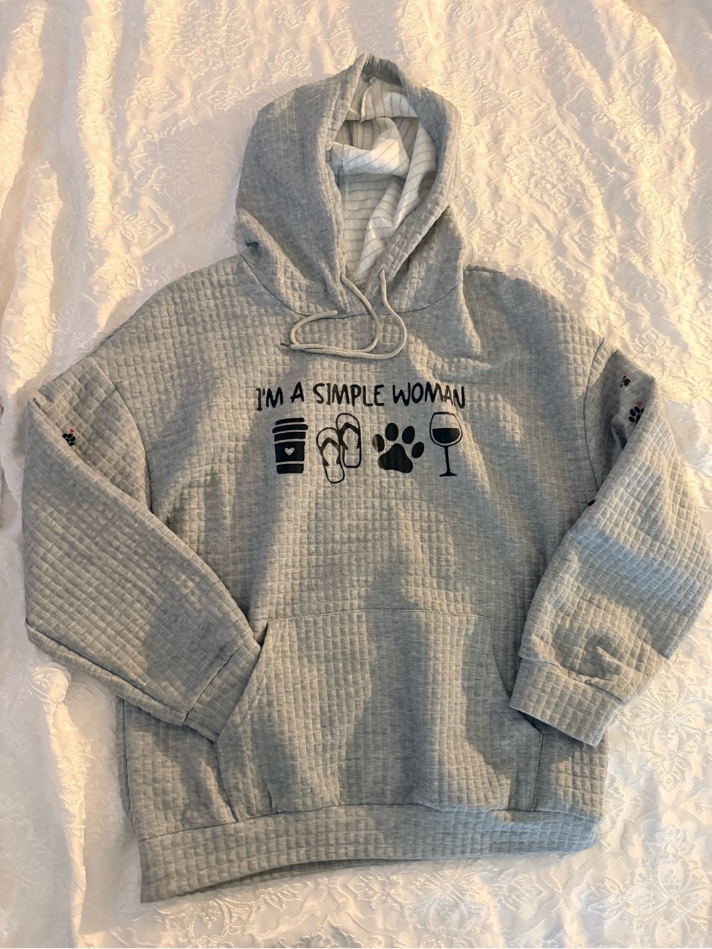 Gray Simple Woman Hoodie size XL